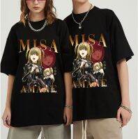 Retro Anime Death Note Misa Amane T Shirt For Men Short Sleeved Manga T Shirts Pure Cotton Tshirt Tee