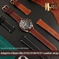 สายหนังเหมาะสำหรับ Citizen BN-0193 BN0190 BN0191หนังวัวสายนาฬิกาข้อมือ,สไตล์วินเทจผู้ชาย22มม.  zvtjeu