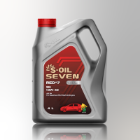 S-OIL 7 RED #7 SN 10W-40 น้ำมันหล่อลื่นสูตรสังเคราะห์ ฟรี S-Oil Clean ขนาด 4 ลิตร