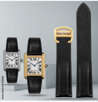 Litchi สายหนังสำหรับ Cartier TANK SOLO RONDE DE Lychee Grain สายหนัง20 23 25มม. นาฬิกา Accessories