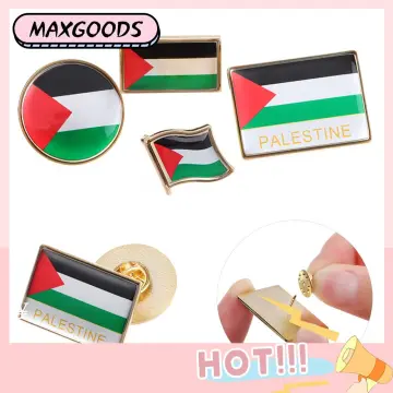 Palestine Flag Brooch Pins - Palestine Flag Pins Bulk Badge, Metal