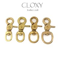 2pcs Brass Swivel Eye Snap Hook Lobster Claw Trigger Clasp Fob Clip for Leather Craft Bag Strap Belt Pet Rope Keychain