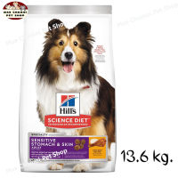 สุดปัง ส่งฟรี ?  Hills Science Diet Adult Sensitive Stomach &amp; Skin Chicken Recipe dog food อาหารสุนัข อายุ 1-6 ปี สูตรทางเดินอาหารบอบบางและบำรุงขน ขนาด 13.6 kg.   ✨