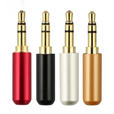3.5mm 3 Pole Stereo Jack 3 Pin Stereo Male Gold Plated Headphone Repair Jack Adapter Metal Alloy Audio Wire Solder Connector