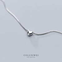 【The-Best】 Gift Pop Colusiwei จริง925เงินสเตอร์ลิงที่เรียบง่ายโรแมนติกหัวใจจี้สร้อยคอสำหรับผู้หญิงสร้อยคอออกแบบเครื่องประดับแฟชั่น