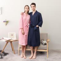 Kwyaster Pijama Robe Women Soft Bathrobe Kimono Gown Plaid Couples Sleepwear Lounge Wear Summer New Men Home Clothes Nightwear