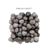 Grey Agate Round Heart Beads ลูกปัดหัวใจอาเกต