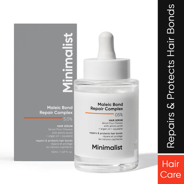 Minimalist 5 Maleic Bond Repair Complex Hair Serum with Amino Acids & Squalane for Damaged