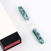 PENBBS 469 Transparent Resin Fountain Pen Double-Nib Ink Storage Iridium with Box for Business Writing Office School Supplies  Pens