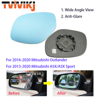 YVIKJ ด้านข้างกระจกมองหลังเลนส์แก้วสีฟ้าสำหรับ Mitsubishi Outlander ASX 2011-2020มุมมองมุมกว้าง Anti Glare ประตูกระจก