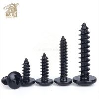 50pcs/25pcs m3 m4 m5*L steel with black Phillips Truss Head (Cross Recessed Mushroom Head) Self Tapping Screws Nails Screws  Fasteners