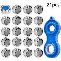 [HOT BEIJMKLHIW 547] 21Pcs Perlator Radiation Regulator M24 Water Tap Sieb ผสมหัวฉีด Perlators น้ำ20XFaucet Aerators 1x ผสมหัวฉีดประแจ