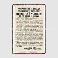 1916ประกาศของป้ายโลหะสาธารณรัฐไอริชส่วนบุคคลเที่ยวกลางคืนบ้านโล่ดีบุกโปสเตอร์สำหรับเซ็น