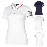 Titleist เสื้อยืดแขนสั้นผู้หญิงกางเกงเล่นกอล์ฟใหม่,เสื้อยืดเสื้อกอล์ฟเหงื่อและความชื้นเสื้อโปโลเล่นกีฬากลางแจ้ง G/fore Scotty Cameroniew