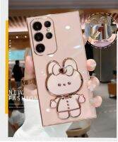 เคสโทรศัพท์ Samsung Galaxy นิ่มเคลือบด้วยไฟฟ้าที่ตั้งรูปแมวน่ารัก Note20Ultra 21FE S22 S23Ultra พร้อม A54กระจก/A34/A14/A04