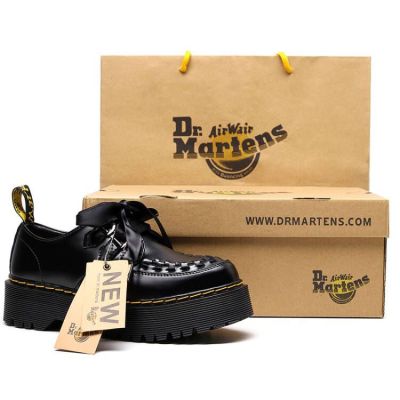 Dr. Martens 1461รองเท้าบูทมาร์ตินพื้นหนา2รู Rose สไตล์เดียวกัน Lace-Up ทอ Martin รองเท้าผู้หญิง