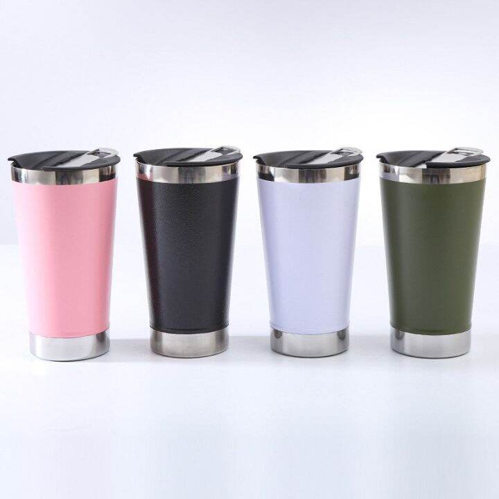 304-stainless-steel-car-mug-with-bottle-opener-beer-mug-solid-color-spray-plastic-insulated-cool-ice-bucket-cups