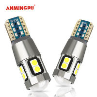 Anmingpu 2 ชิ้น T10 นำหลอดไฟ W5W 6000 พัน 3030smd T10 นำหลอดไฟ LED ภายในรถแสงที่จอดรถหลอดไฟโดมแสงเครื่องหมายโคมไฟสีฟ้า 12 โวลต์