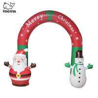 TOOYFUL 8ft Inflatable Christmas Arch Lighted สร้าง LED รีโมทคอนโทรล Santa และ Snowman กันน้ำ Archway สำหรับสนามหญ้า Garden Party Xmas Layout Props