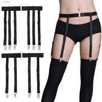 ♕✣► Black Simplicity Sexy Garter Belt for Women Thigh High Stockings Adjustable Elastic Leg Sock Suspenders Belt 4/6 Metal Clips