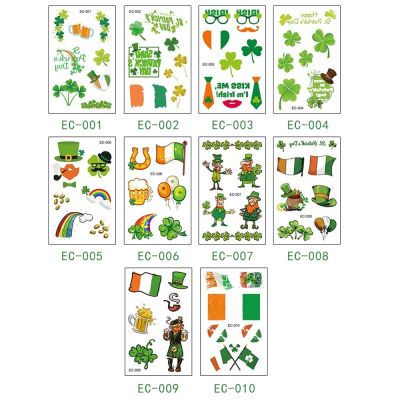 St. Patricks Day tattoo stickers four-leaf clover stickers childrens cartoon festival party decoration tattoo
