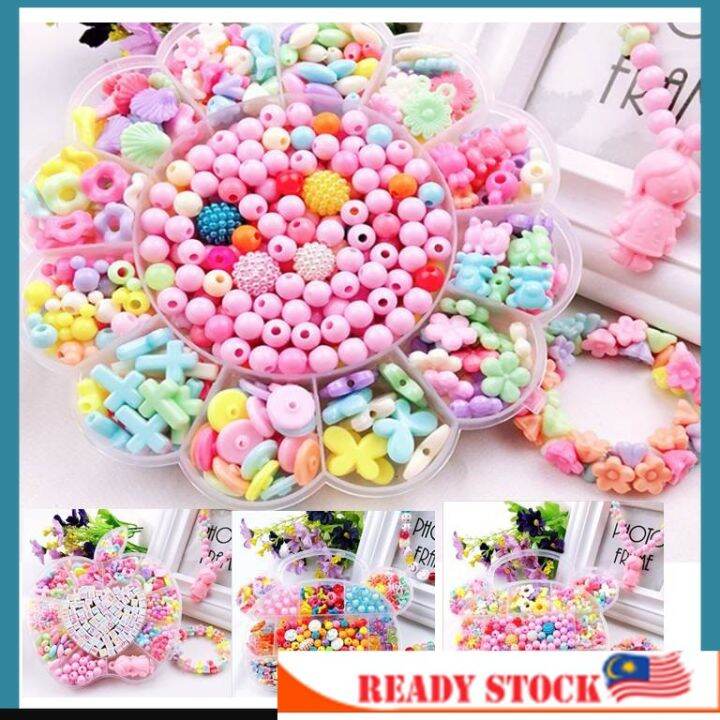 Girl Puzzle Beaded Toys Diy Handmade Beads Colorful Set/Rantai Diy A13 ...