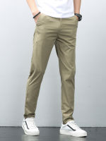 2022 New Spring Summer Breathable Casual Pants Men Slim Fit Chinos Stretch Cotton Straight Long Trousers