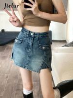 【hot】 Jielur Waist Hot Jeans Short Woman Korea Fashion Denim Pants