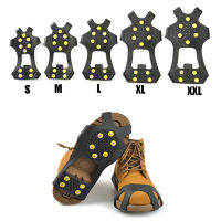 1คู่10 Studs Anti-Skid Snow Ice Gripper รองเท้าปีนเขา Spikes ฤดูหนาว Sonw Anti-Slip รองเท้า S-XXL Grips Cleats อุปกรณ์เสริม