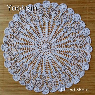 【CC】♦  handmade flower crochet place mat coffee round placemat pad wedding coaster cup doily kitchen