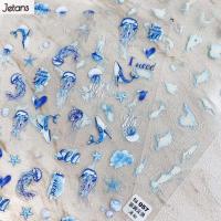 JETANS Ocean Applique สีเมฆแมงกะพรุน DIY ตกแต่งศิลปะเล็บสติกเกอร์ศิลปะการแต่งเล็บเล็บอุปกรณ์ทำเล็บ