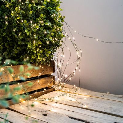 600 LED Green Cable Waterfall Lights Fairy String Christmas Lights for Curtain Outdoor Tree Garlands Holiday Wedding Party