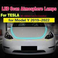 ทำความสะอาดรถที่กระพริบ1ชิ้นสำหรับ Tesla รุ่น Y 2019-2022รถสแกน DRL เริ่มกลางวัน Lampu Jalan LED ตอนกลางวันไฟตัดหมอกตกแต่งหลอดไฟ LED และ HIDs