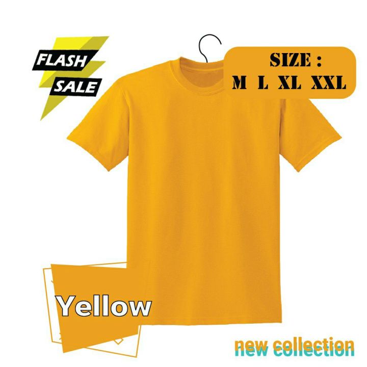 เสื้อยืดสีเหลือง-เสื้อยืดคอกลม-เสื้อยืดแขนสั้น-st01-yellow