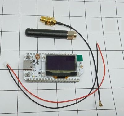 Heltec ESP32 Wifi LoRa Oled V.3 923Mhz เสากลมบัดกรีขาไว้แล้ว