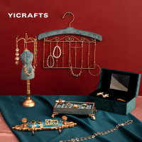 Yicraft เครื่องประดับวินเทจออแกไนเซอร์ยืนแสดง H older ที่มีถาดและแขวนสำหรับสร้อยคอ,สร้อยข้อมือ,แหวน,สร้างสรรค์เครื่องประดับตกแต่ง,Morandi,ที่ดีสำหรับสาว girlfrends ของขวัญ