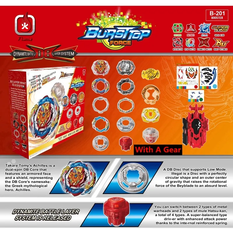 Takara Tomy Japan Beyblade Burst B-201 Zest Achilles Customize Set