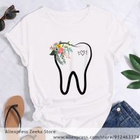 Girl Y2K Base Ocollar White Shirt Short Tooth And Dentist Aesthetic Graphic Funny Print Das Gildan