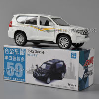 ดึงกลับรถของเล่นสำหรับของขวัญเด็ก 1:42 Diecast Metal Model For Toyota Prado SUV