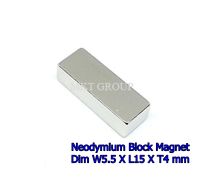 5 ชิ้น แม่เหล็กแรงสูงทรงสี่เหลี่ยม ขนาด Dim W5.5 x L15 x H4 N35 Neodymium Magnet แรงดูดสูง ชุบนิเกิล อุปกรณ์สำหรับงาน DIY ติดแน่น ติดทน เก็บปลายทางได้