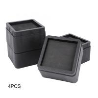 4PCS Durable Stackable Bed Risers Black Square Furniture Legs Floor Feet Bed Risers Protectors Floor Protector Pads  Furniture Furniture Protectors Re