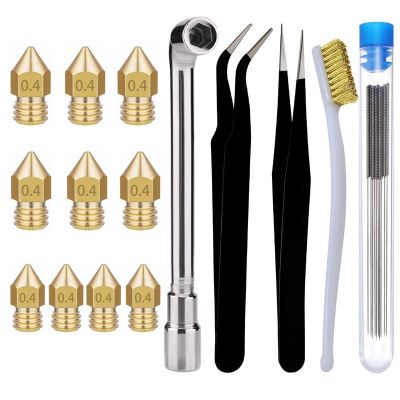 ✶☸✙ Extruder MK8 Nozzle Cleaning Kit with Wrench Tweezer Cleaning Needles for Makerbot Reprap Creality CR 10 Ender 3 Kobra Mega KP3S