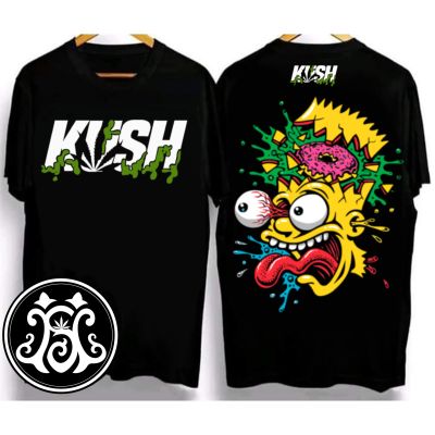 KUSH ออกแบบใหม่ Unisex เสื้อยืดที่มีสีสันผ้าฝ้าย 100% เสื้อยืดลายวินเทจ แขนสั้นลำลองผู้ชาย เสื้อยืดพิมพ์ลายการ์ตูน