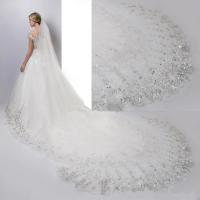 Dingyaoda Sequin lace bridal veil cathedral long tail bling wedding tiarn bride veil long Hair Accessories