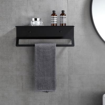 ♦ Creative space aluminum bathroom rack perforated wall-mounted toilet storage organizer multi-functional double-layer towel rack