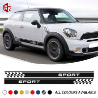 2 Pcs Racing Sport Checkered จัดแต่งทรงผมรถประตูด้านข้างลายสติกเกอร์ Body Decal สำหรับ MINI Cooper Paceman R61อุปกรณ์เสริม