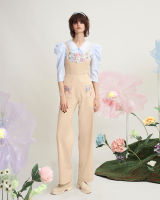 Wila-Riley Overall Jumper เอี๊ยม ผ้าCotton-Linen ปักลายดอกไม้ ลายโบว์