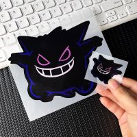 รถสกู๊ตเตอร์กันน้ำอะนิเมะ JDM ร่างกายสติกเกอร์รถสะท้อนความชั่วร้าย Pokemon Gengar การ์ตูนน่ารักรถจักรยานยนต์กันลมหน้าต่างสติกเกอร์ตลก