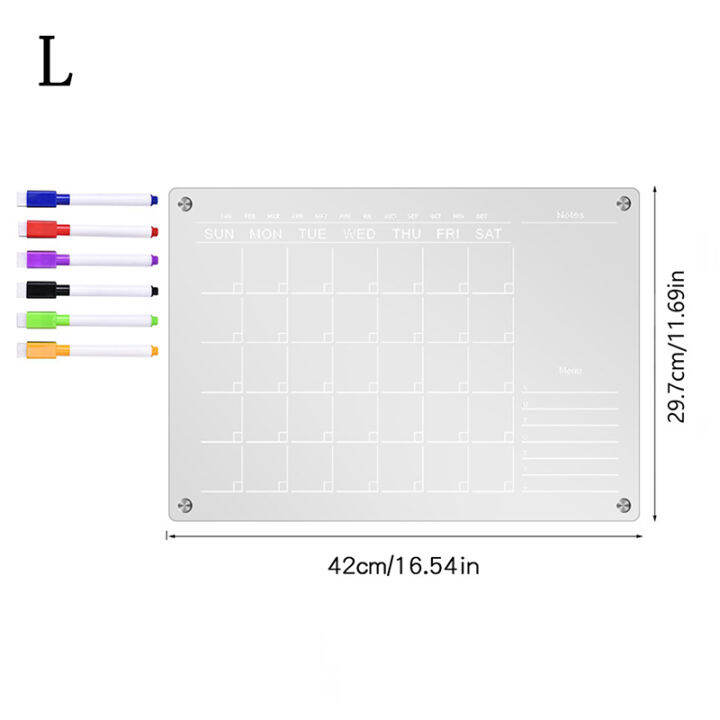 bali-สติกเกอร์แม่เหล็กติดตู้เย็นอะคริลิคใสกระดานปฏิทินวางแผนรายวันตารางเวลารายเดือนบอร์ดลบแบบแห้งสำหรับบ้านโรงเรียนสำนักงาน