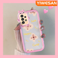 YIWESAN เคสปลอกสำหรับ Samsung A13 5G A04s ลายการ์ตูนกลีบดอกไม้สีสันสดใสแฟชั่นซิลิโคนนิ่มเคสโทรศัพท์โปร่งใสสร้างสรรค์เลนส์กล้องถ่ายรูปสัตว์ประหลาดน้อยเคสใสป้องกัน